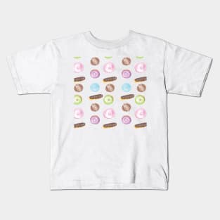 Hand Watercolored Donuts and Eclairs Kids T-Shirt